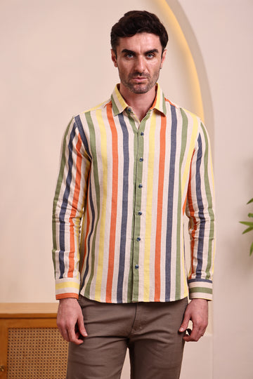 Men’s Cotton Striped Shirt – Casual & Stylish