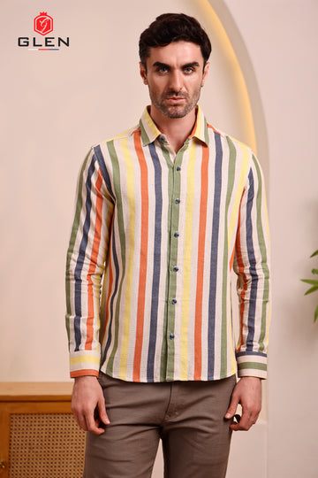 Men’s Cotton Striped Shirt – Casual & Stylish