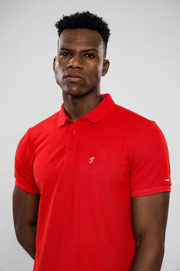 Men's Classic Red Polo T-Shirt – Slim Fit | Embroidered Logo | Soft Cotton Blend
