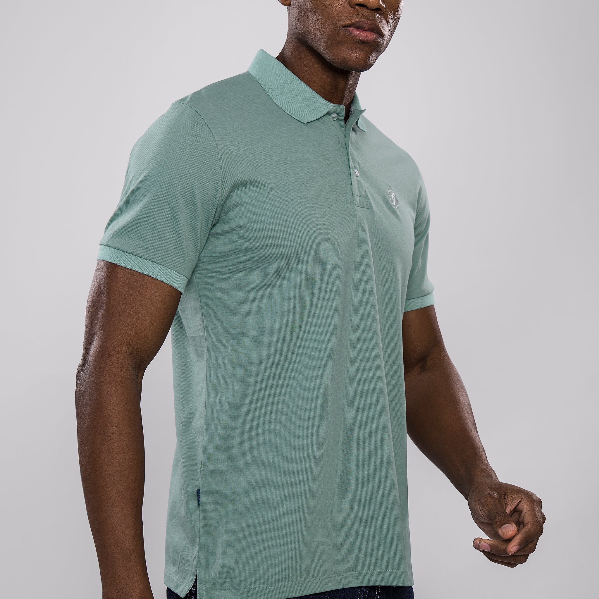 Men’s Slim Fit Polo T-Shirt – Soft Cotton Blend – Light Green
