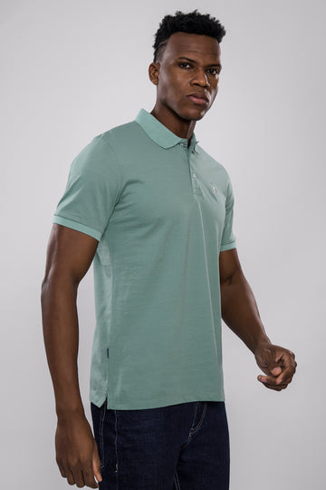 Men’s Slim Fit Polo T-Shirt – Soft Cotton Blend – Light Green