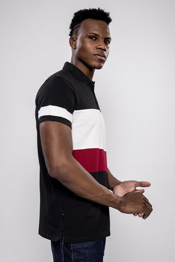 Men’s Colorblock Polo T-Shirt – Black