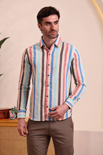 Men’s Cotton Striped Shirt – Casual & Stylish