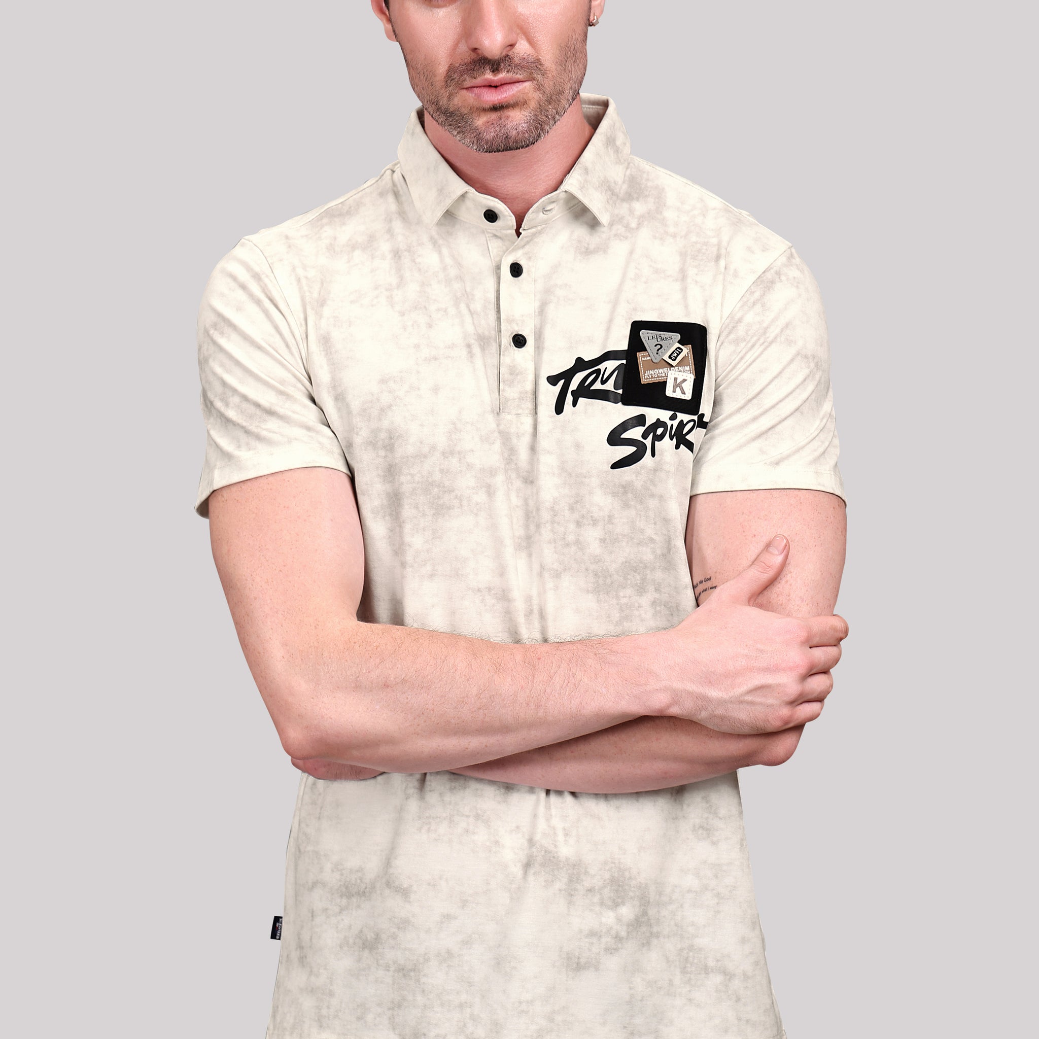 Men’s Casual Polo T-Shirt – with Graphic Print