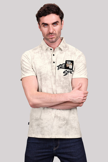 Men’s Casual Polo T-Shirt – with Graphic Print