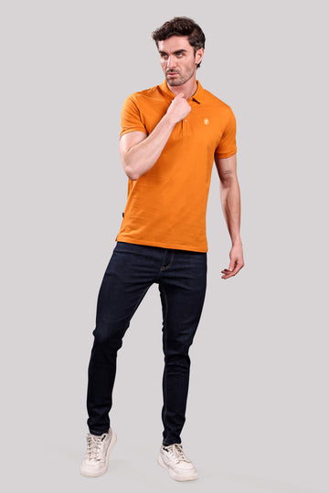 Men’s Classic Peach Caramel Polo T-Shirt – Casual Slim Fit