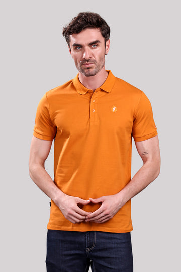 Men’s Classic Peach Caramel Polo T-Shirt – Casual Slim Fit