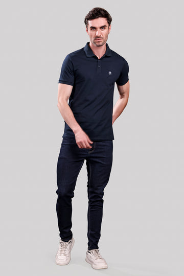 Men’s Classic Navy Blue Polo T-Shirt – Casual Slim Fit