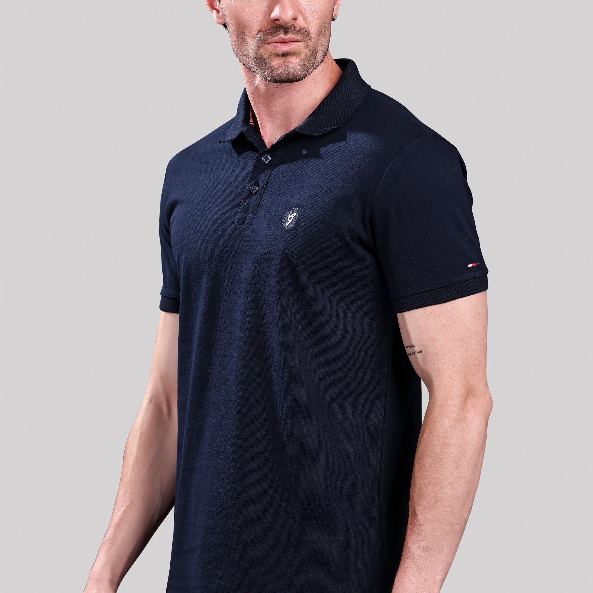 Men’s Classic Navy Blue Polo T-Shirt – Casual Slim Fit