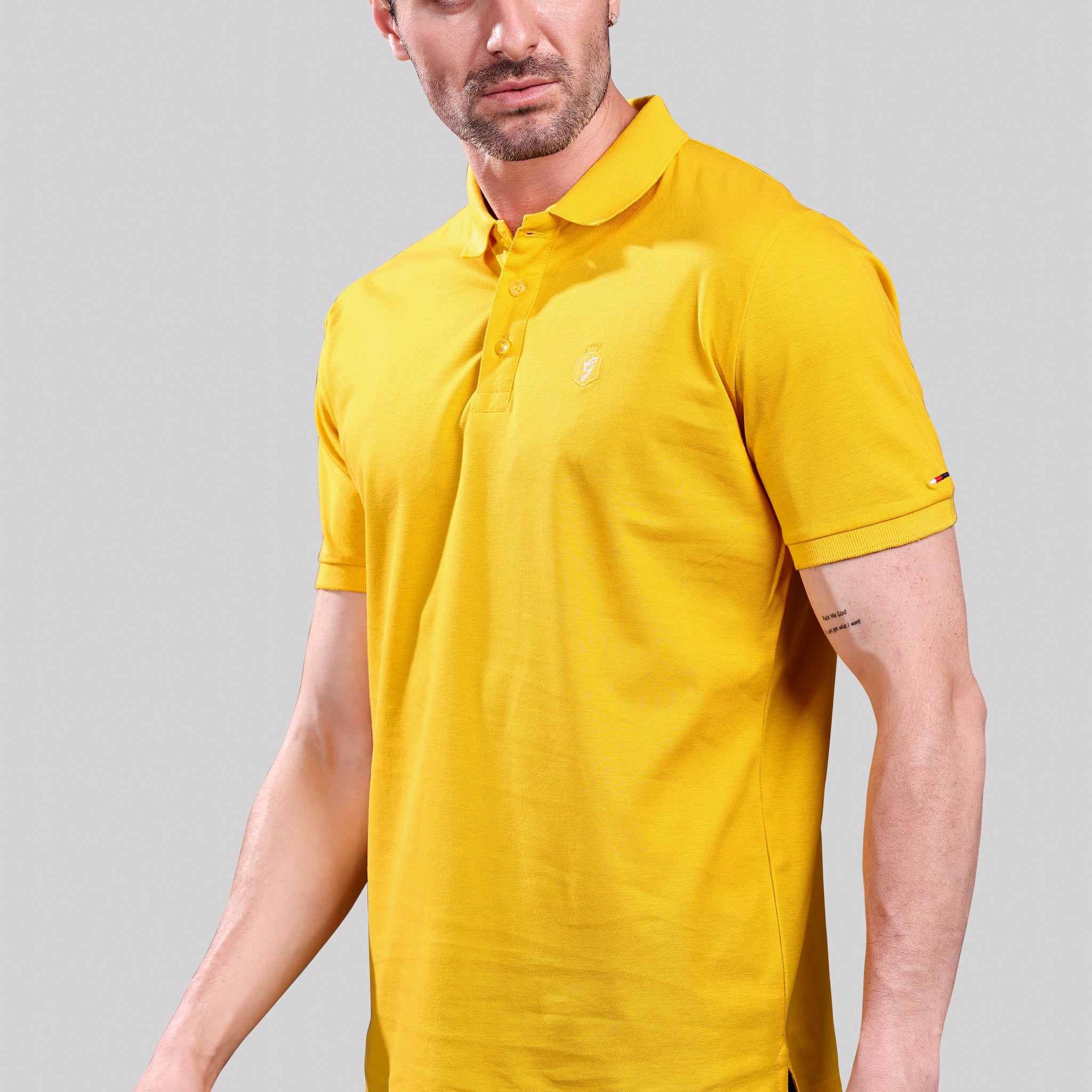 Men’s Classic Gold Polo T-Shirt – Casual Slim Fit